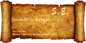 Serbán Ernye névjegykártya